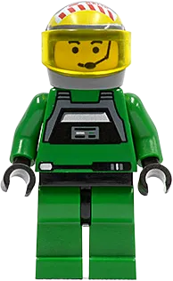 Rebel Pilot A-wing - Yellow Head, Trans-Yellow Visor, Green Jumpsuit minifigure