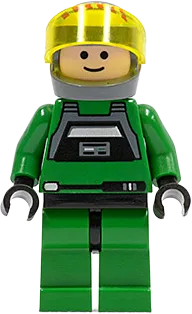 Rebel Pilot A-wing - Light Nougat Head, Trans-Yellow Visor, Green Jumpsuit minifigure