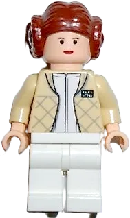 Princess Leia - Hoth Outfit, Textured Hair with Buns minifigure