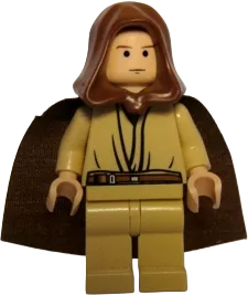 Obi-Wan Kenobi - Young, Light Nougat, Brown Hood and Cape, Tan Legs minifigure
