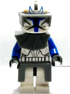 Clone Trooper Captain Rex - 501st Legion (Phase 1), Dark Bluish Gray Visor, Pauldron, and Kama, Large Eyes minifigure