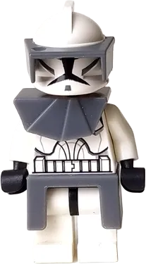 Clone Trooper - Phase 1, Dark Bluish Gray Visor, Pauldron, and Kama, Large Eyes minifigure
