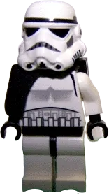 Sandtrooper - Black Pauldron (Solid), Survival Backpack, No Dirt Stains, Helmet with Dotted Mouth Pattern and Solid Black Head minifigure