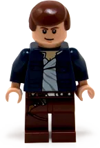 Han Solo - Reddish Brown Legs with Holster Pattern, Open Jacket minifigure
