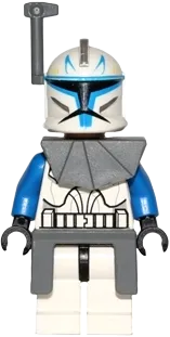 Clone Trooper Captain Rex - 501st Legion (Phase 1), Dark Bluish Gray Rangefinder, Pauldron, and Kama, Large Eyes minifigure