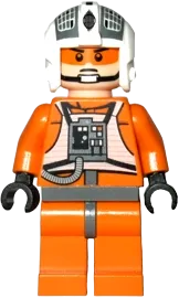 Rebel Pilot Y-wing - Jon 'Dutch' Vander, Gold Leader, Light Nougat Head with Visor and Chin Strap minifigure
