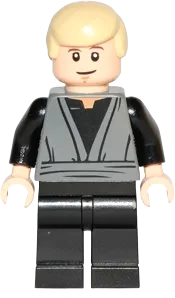 Luke Skywalker - Dark Bluish Gray Jedi Robe, Dual Sided Head minifigure