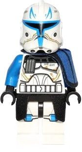 Clone Trooper Captain Rex - 501st Legion (Phase 2), Blue Cloth Pauldron, Black Cloth Kama, Large Eyes minifigure