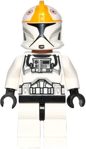 Clone Trooper Pilot - Phase 1, Bright Light Orange Markings, Scowl minifigure