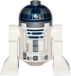 Astromech Droid - R2-D2, Flat Silver Head, Red Dots and Small Receptor minifigure