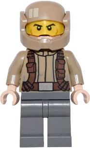 Resistance Trooper - Dark Tan Jacket, Frown, Cheek Lines minifigure