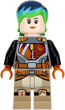 Sabine Wren - Bright Green and Dark Blue Hair minifigure