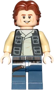 Han Solo - Dark Blue Legs, Vest with Pockets, Wavy Hair minifigure