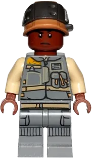 Rebel Trooper - Reddish Brown Head, Helmet with Pearl Dark Gray Band (Corporal Tonc) minifigure