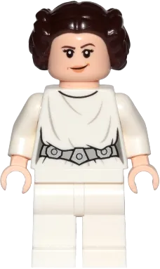 Princess Leia - White Dress, Detailed Belt, Crooked Smile minifigure