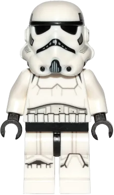 Imperial Stormtrooper - Male, Dual Molded Helmet with Light Bluish Gray Panels on Back, Light Nougat Head, Frown minifigure