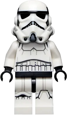 Imperial Stormtrooper - Male, Dual Molded Helmet with Light Bluish Gray Panels on Back, Reddish Brown Head, Grimace minifigure