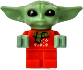 Din Grogu / The Child / 'Baby Yoda' - Red Christmas Sweater and Scarf minifigure