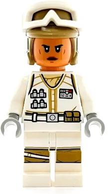 Hoth Rebel Trooper White Uniform - Dark Tan Helmet, Female minifigure