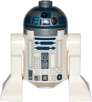 Astromech Droid, R2-D2, Flat Silver Head, Dark Pink Dots, Large Receptor, Back Printingimage