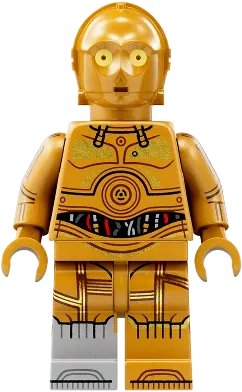 C-3PO - Molded Light Bluish Gray Right Foot, Printed Arms minifigure