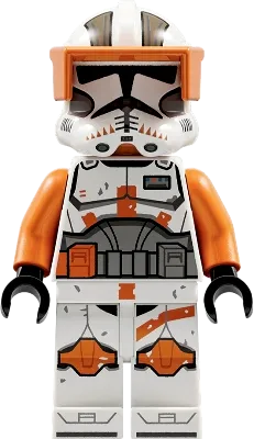 Clone Trooper Commander Cody - 212th Attack Battalion (Phase 2), Orange Visor, Nougat Head, Helmet with Holes, Printed Legs minifigure