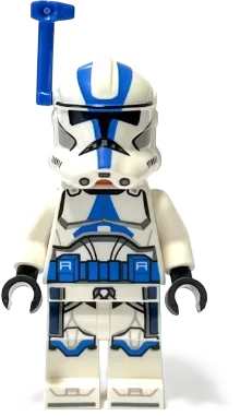 Clone Trooper Officer - 501st Legion (Phase 2), White Arms, Blue Rangefinder, Nougat Head, Helmet with Holes minifigure