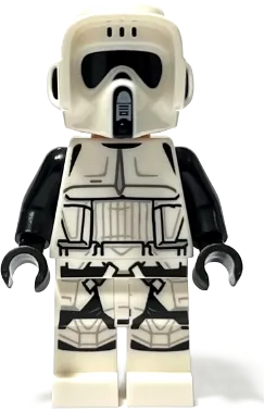 Imperial Scout Trooper - Male, Dual Molded Helmet, Light Nougat Head, Dark Brown Eyebrows, Frown minifigure