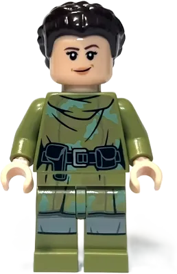 Princess Leia - Olive Green Endor Outfit, Hair minifigure