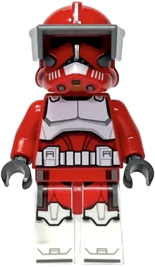 Clone Trooper Commander Fox - Coruscant Guard (Phase 2), Dark Bluish Gray Visor, Printed Legs minifigure