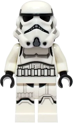 Imperial Stormtrooper - Male, Dual Molded Helmet with Light Bluish Gray Panels on Back, Shoulder Belts, Light Nougat Head minifigure