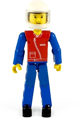 LEGO Technic Figure Blue Legs Red Top with Zipper Blue Arms