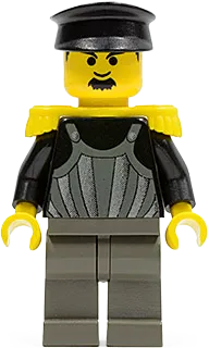 Time Twisters - Dark Gray Armor with Silver Stripes and Rivets, Yellow Epaulettes (Professor Millennium / Commodore Schmidt) minifigure