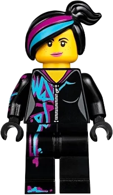Lucy Wyldstyle - Magenta Lined Hoodie, Smile / Angry minifigure