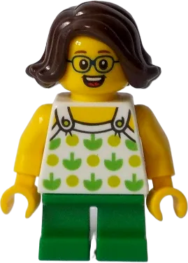 Child Girl - Halter Top with Green Apples and Lime Spots, Green Short Legs minifigure