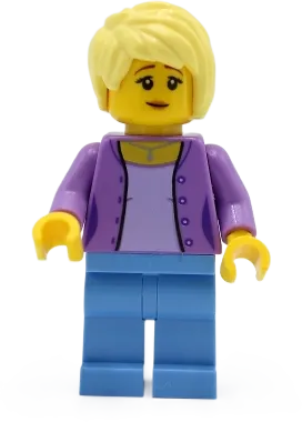 Female - Medium Lavender Jacket, Medium Blue Legs, Bright Light Yellow Hair minifigure