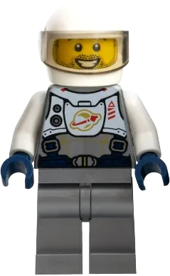 Astronaut - Male, Flat Silver Spacesuit with Harness and White Panel with Classic Space Logo, Stubble minifigure