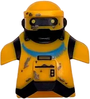 Minifigure, Head, Modified SW NED-B Loader Droid with 2 Back Studs with Black Neck, Visor and Lines, Medium Azure Collar and Silver Spots Pattern