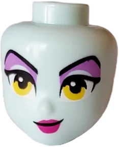 Mini Doll, Head Friends with Black Eyebrows, Yellow Eyes, Medium Lavender Eye Shadow, and Magenta Lips Pattern