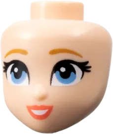 Mini Doll, Head Friends with Medium Nougat Eyebrows, Medium Blue Eyes, Coral Lips, and Open Mouth Smile with Teeth Pattern
