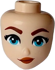 Mini Doll, Head Friends with Reddish Brown Eyebrows, Medium Azure Eyes, Dark Orange Lips, Smirk Pattern