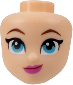 Mini Doll, Head Friends with Reddish Brown Eyebrows, Medium Azure Eyes, Dark Pink Lips, Lopsided Grin Pattern