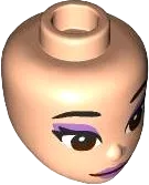 Mini Doll, Head Friends with Black Eyebrows, Reddish Brown Eyes, Medium Lavender Eye Shadow and Lips Pattern