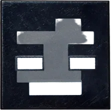 Tile, Modified 2 x 2 Inverted with Pixelated Dark Bluish Gray and White Pattern &#40;Minecraft Wither Face&#41;