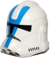 Minifigure, Headgear Helmet SW Clone Trooper &#40;Phase 2&#41; with Black Visor and Blue 501st Legion Markings Pattern