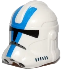 Minifigure, Headgear Helmet SW Clone Trooper &#40;Phase 2&#41; with Black Visor and Blue 501st Legion Markings Pattern