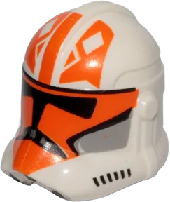 Minifigure, Headgear Helmet SW Clone Trooper &#40;Phase 2&#41; with Orange 332nd Company Pattern