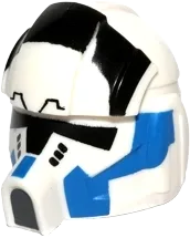 Minifigure, Headgear Helmet SW Clone Pilot with Elongated Breathing Mask and 501st Pattern