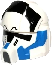 Minifigure, Headgear Helmet SW Clone Pilot with Elongated Breathing Mask and 501st Pattern