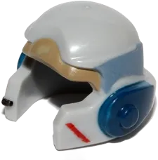 Minifigure, Headgear Helmet SW Rebel with Dark Tan, Sand Blue, and Dark Blue A-wing Pilot Pattern